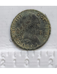 Carlos IV 8 maravedis de 1804 ceca Segovia 