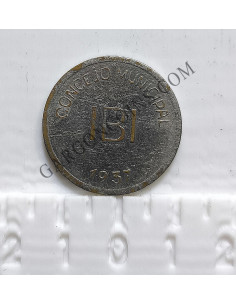 Consejo Municipal de Ibi 1 Peseta  de 1937 Guerra Civil Española