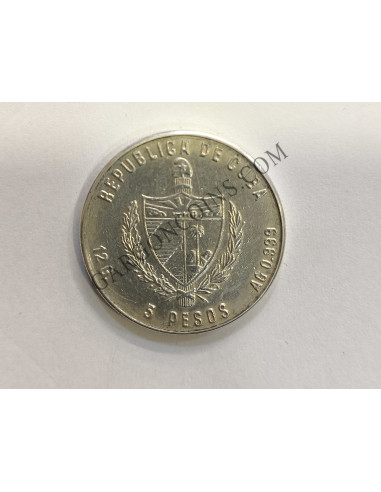Cuba 5 Pesos 1987 Ché Guevara Plata 0.999