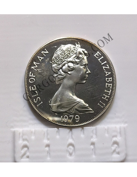 Isla de Man 1 Crown1979 Plata  Proof KM 45a