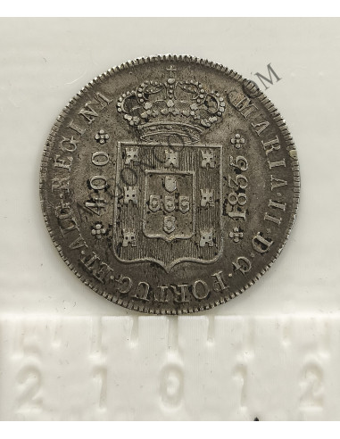 Portugal Maria II reina  de Portugal 400 Reis 1835 KM 403.2