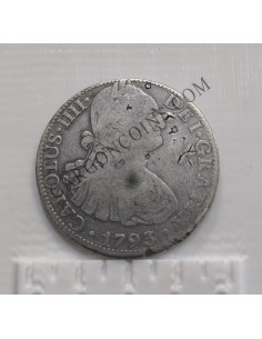 Carlos IV 8 Reales 1792 Mexico FM  en BC