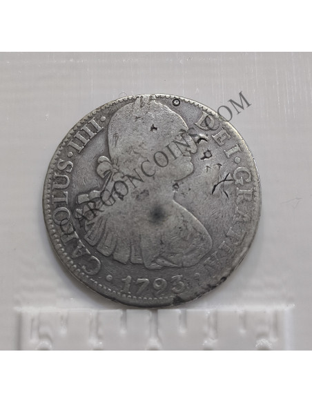 Carlos IV 8 Reales 1792 Mexico FM  en BC