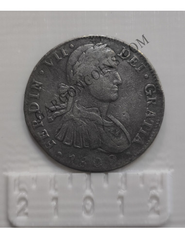 Fernando VII 8 reales 1809 Mexico TH .Colgada con soldadura