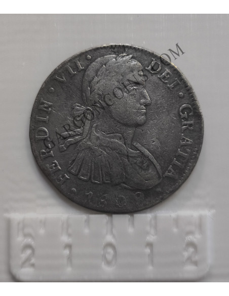 Fernando VII 8 reales 1809 Mexico TH .Colgada con soldadura