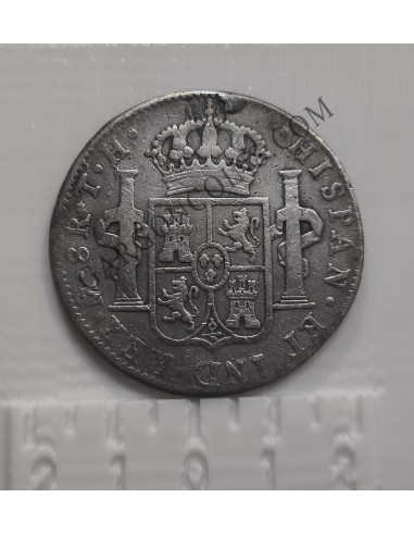 Fernando VII 8 reales 1809 Mexico TH .Colgada con soldadura
