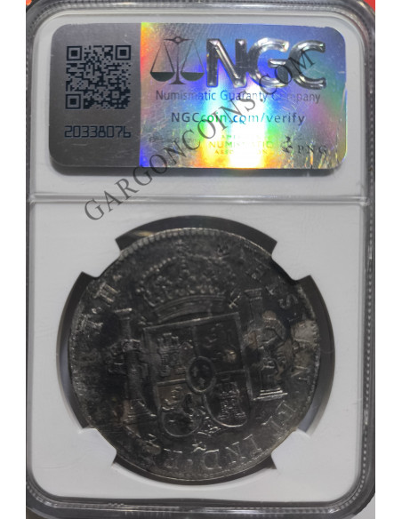 Carlos IV 8 Reales 1805  Mexico TH  Resellos chinos CERTIFICADA