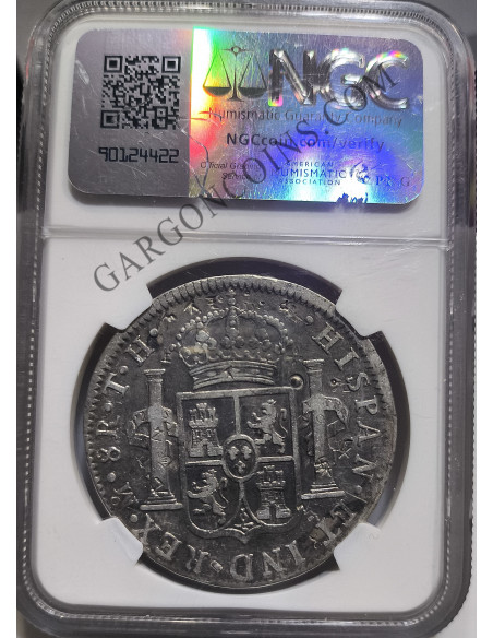 Carlos IV 8 Reales Mexico T H 1806 MBC  Resellos Chinos y certificada
