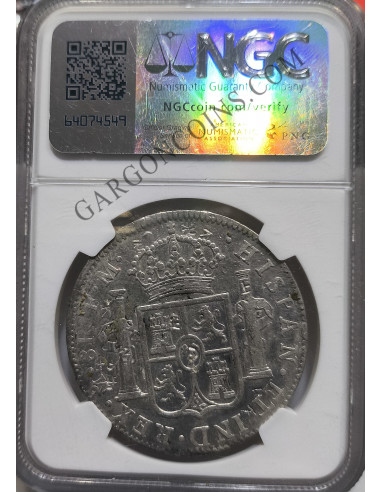 Carlos IV 8 Reales Mexico FM  1797 MBC  Resellos Chinos y certificada