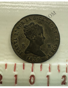  Isabel II   8 maravedis 1839  ceca de Segovia en  EBC +