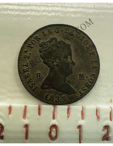  Isabel II   8 maravedis 1839  ceca de Segovia en  EBC +
