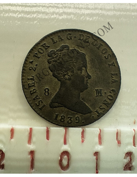  Isabel II   8 maravedis 1839  ceca de Segovia en  EBC +