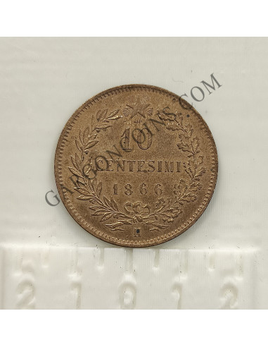Italia Vitorio Emanuele II 10 Centesimi 1866 H (Birmingham) S/C