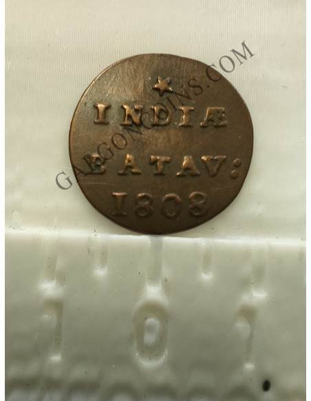 Indias Orientales Holandesas 1/2 Duit 1808 Napoleon Bonaparte