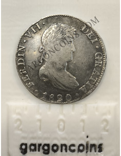 Fernando VII 8 Reales del 1820   ceca de Mexico y ensayadores JJ
