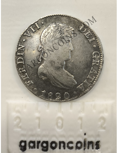 Fernando VII 8 Reales del 1820   ceca de Mexico y ensayadores JJ