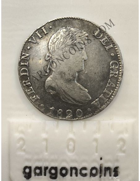Fernando VII 8 Reales del 1820   ceca de Mexico y ensayadores JJ