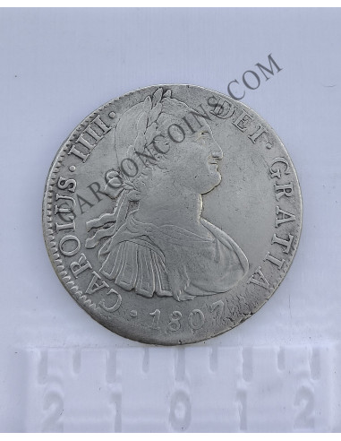 Carlos IV 8 Reales 1807  Mexico TH MBC