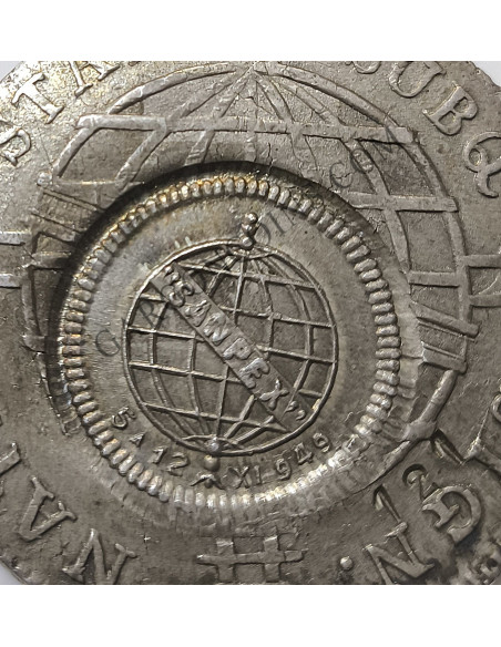 Brasil  Ioannes VI  960 Reis 1814 sobre 8 reales españoles y resellado sentex de 1949