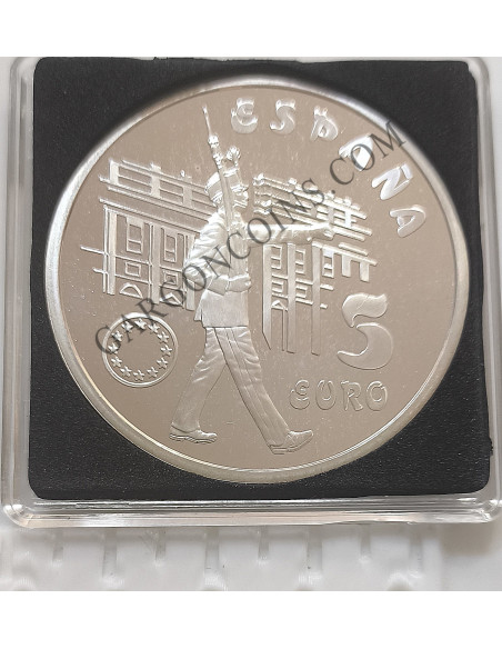 Moneda 5 Euros 1998 España Guardia Real Plata Proof FNMT solo moneda