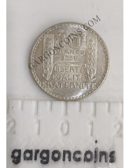 Francia  Tercera República 10 Francos 1931 serie Turin Plata KM 878