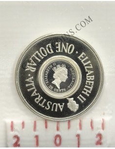 Australia  1`25 Dolares año 1989  The Holey Dollar Ag 0.999 KM 131