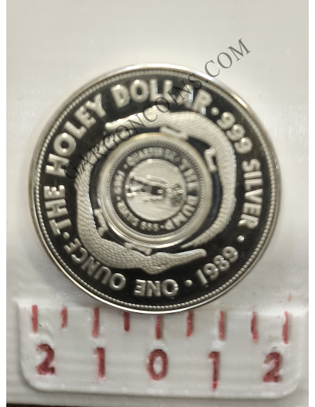 Australia  1`25 Dolares año 1989  The Holey Dollar Ag 0.999 KM 131