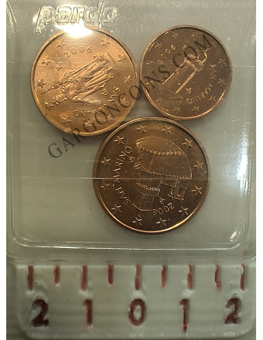 San Marino 1,2 y 5 Eurocent del año 2006 S/C