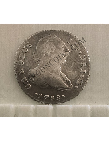 Carlos III 1 Real 1788 ceca de Sevilla C en EBC+
