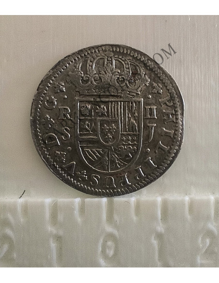 Felipe V 2 Reales Sevilla J del 1722 MBC