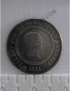 Fernando VII Resellado de 10 Reales del 1821 Madrid S.R. 