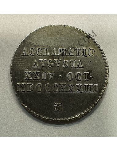 Isabel II Medalla de Proclamación 1 Real 1833 ceca Madrid Plata 