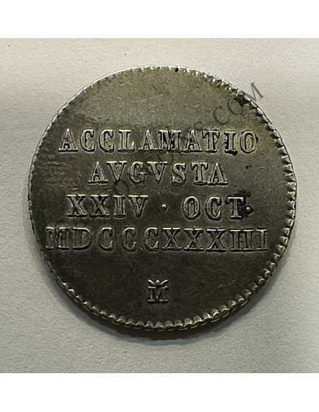 Isabel II Medalla de Proclamación 1 Real 1833 ceca Madrid Plata 