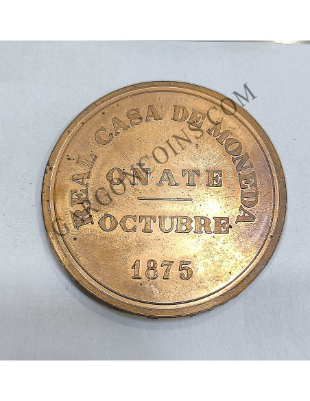 Carlos VII  Medalla conmemorativa de los 100 años de la casa de la moneda de Oñate