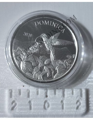 Dominica  2  Dolares 2021  1 onza de plata pura Esatern Caribian COLIBRI