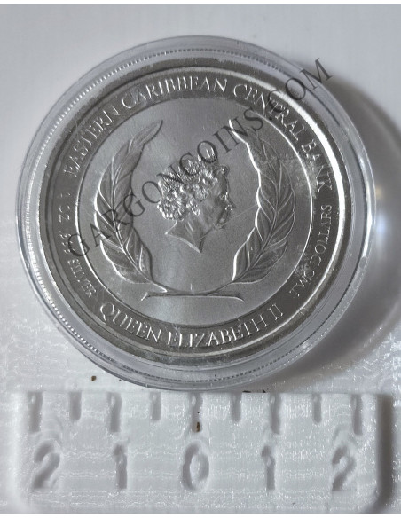 Dominica  2  Dolares 2021  1 onza de plata pura Esatern Caribian COLIBRI