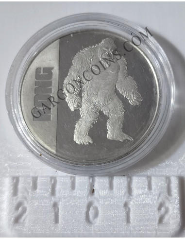 Niue  2  Dolares 2021  1 onza de plata pura KONG