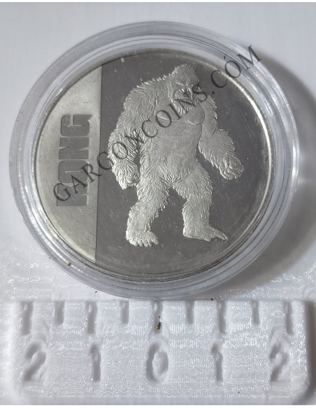 Niue  2  Dolares 2021  1 onza de plata pura KONG