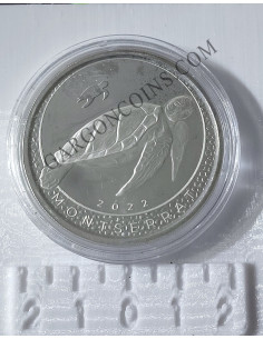 Montserrat  2  Dolares 2022  1 onza de plata pura Esatern Caribian