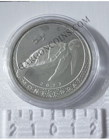 Montserrat  2  Dolares 2022  1 onza de plata pura Esatern Caribian
