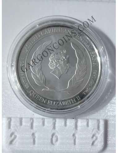 Montserrat  2  Dolares 2022  1 onza de plata pura Esatern Caribian