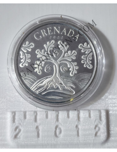 Grenada  2  Dolares 2022  1 onza de plata pura Esatern Caribian