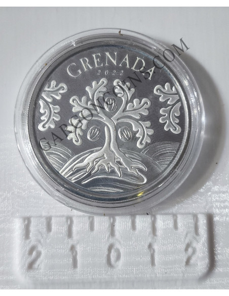 Grenada  2  Dolares 2022  1 onza de plata pura Esatern Caribian