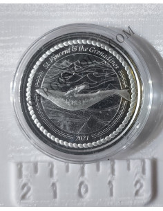 San Vicente y Granadines  2  Dolares 2021  1 onza de plata pura Esatern Caribian