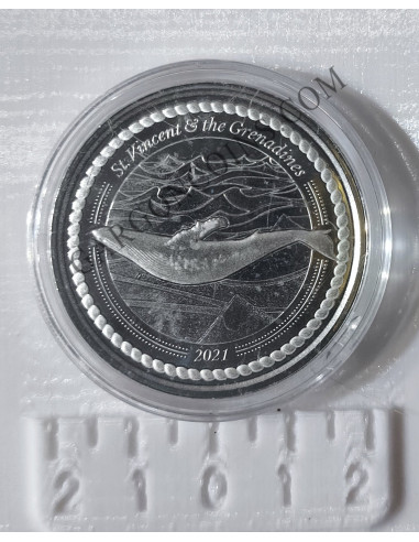 San Vicente y Granadines  2  Dolares 2021  1 onza de plata pura Esatern Caribian