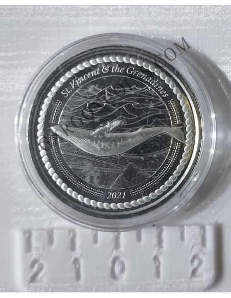 San Vicente y Granadines  2  Dolares 2021  1 onza de plata pura Esatern Caribian