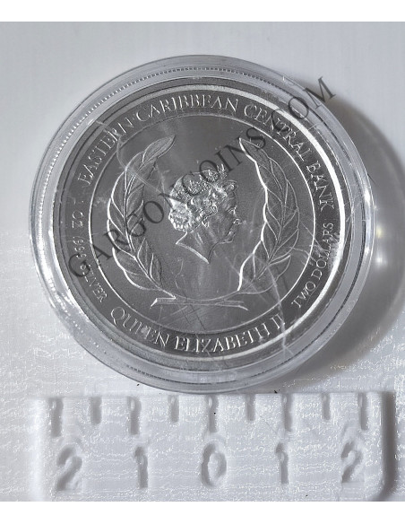 San Vicente y Granadines  2  Dolares 2021  1 onza de plata pura Esatern Caribian