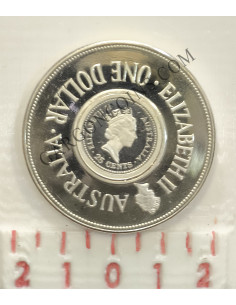 Australia  1`25 Dolares año 1989  The Holey Dollar Ag 0.999 KM 131