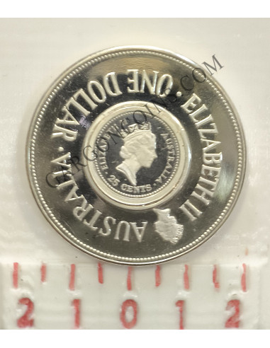 Australia  1`25 Dolares año 1989  The Holey Dollar Ag 0.999 KM 131