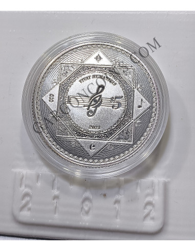 Tokelau 5 Dolares año 2021  1 onza Plata pura
